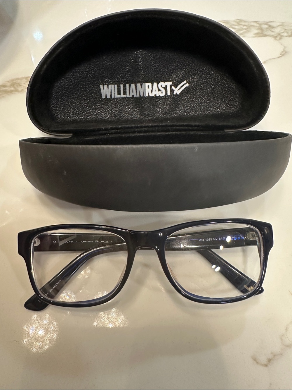 William Rast Black Men's Rectangular Eyeglasses with Case